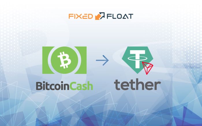 Exchange Bitcoin Cash to USDT (TRC-20)